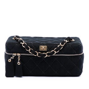 Pre-Loved Chanel CC Quilted Jersey Wild Stitch Vanity Bag